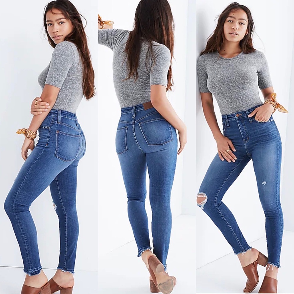 Madewell Curvy High-Rise Skinny Jeans Sz 28 Drop Step Hem Edition